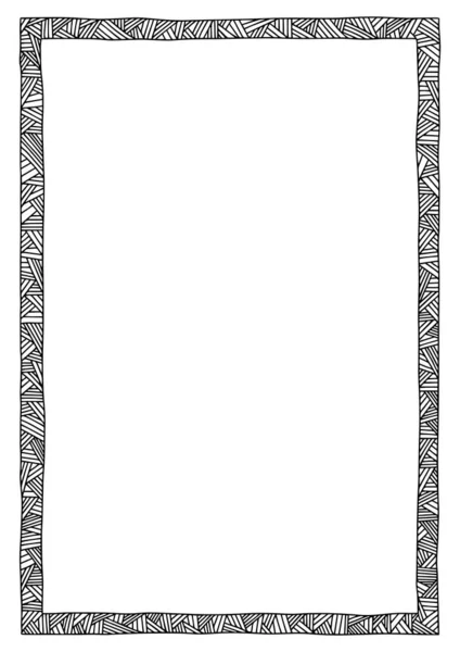 Decorative Frame Place Text Texture Lines Black White Border Template — Vector de stock