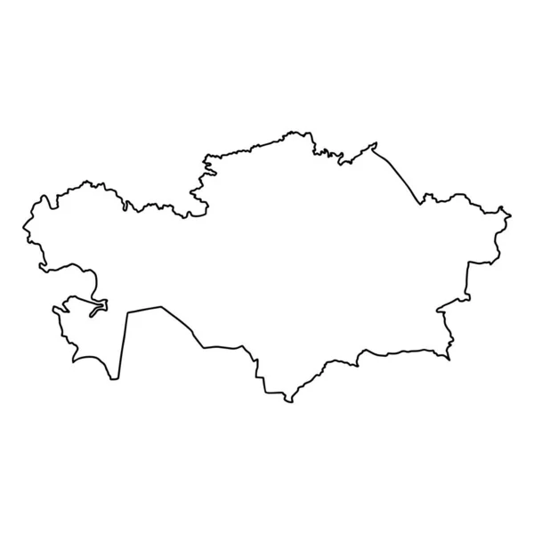 Umrisskarte Von Kasachstan Weißen Hintergrund Vektorkarte Mit Kontur — Stockvektor