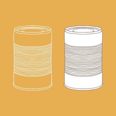 Metal model olabilir. Yiyecek paketinin vektör illüstrasyonu. Satır tasarım simgesi.