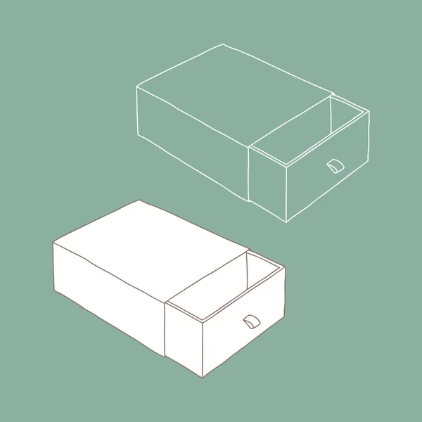 Papírová Krabice Vektorová Ilustrace Prázdná Šablona Kontejneru — Stockový vektor