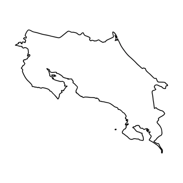 Outline Map Costa Rica White Background Vector Map Contour — Archivo Imágenes Vectoriales