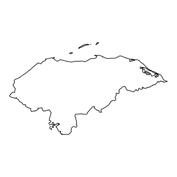 Περίγραμμα Χάρτη Της Ονδούρας Λευκό Φόντο Διανυσματικός Χάρτης Περίγραμμα — Διανυσματικό Αρχείο