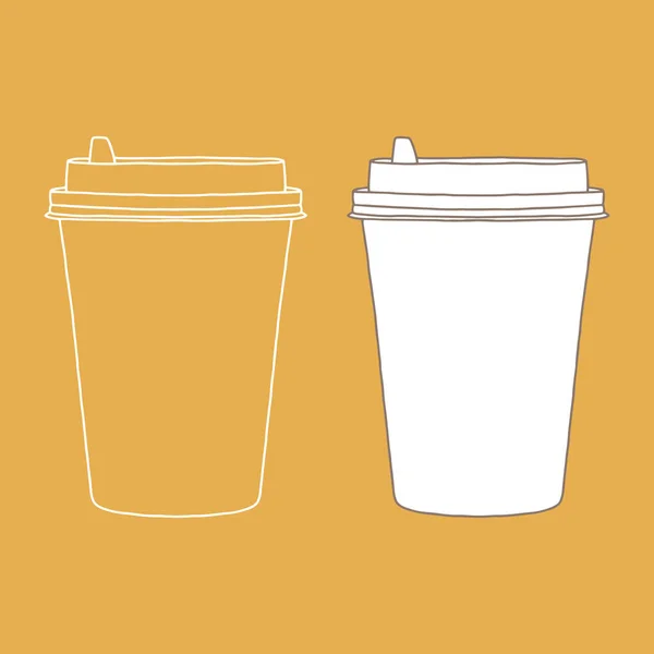Odneste Ikonu Šálku Kávy Šálek Nošení Jeden Pohár Realistický Mockup — Stockový vektor