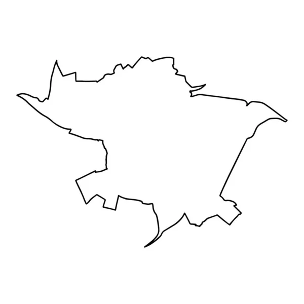 Mappa Generale Kaunas Città Lituana Mappa Vettoriale Con Contorno — Vettoriale Stock