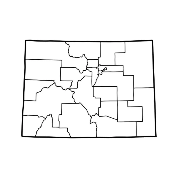Mapa Contorno Fundo Branco Colorado Estados Unidos Mapa Vetorial Com — Vetor de Stock