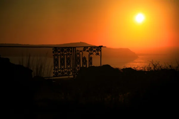 Coucher de soleil à Santorin — Photo