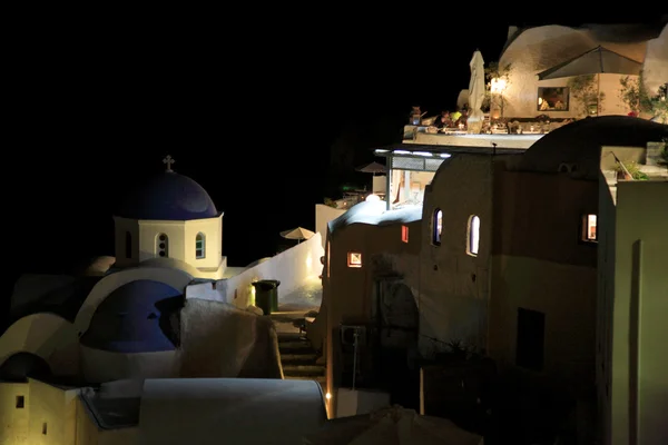 Santorini noaptea — Fotografie, imagine de stoc