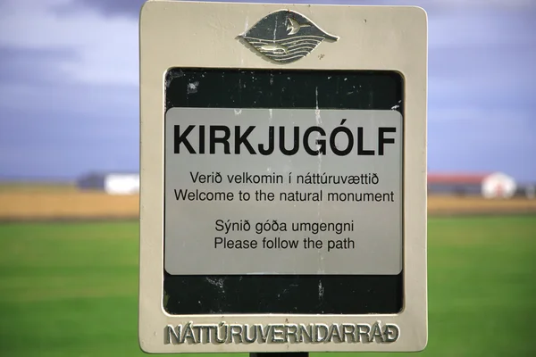 Kirkjugolf signpost — Stock Photo, Image