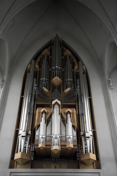 Organy kościół Hallgrímskirkja — Zdjęcie stockowe