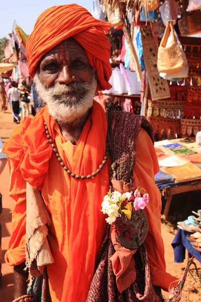 Old man traditionally dressed India — Stock Photo, Image