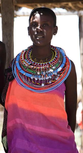 Samburu hövdingens unga hustru — Stockfoto