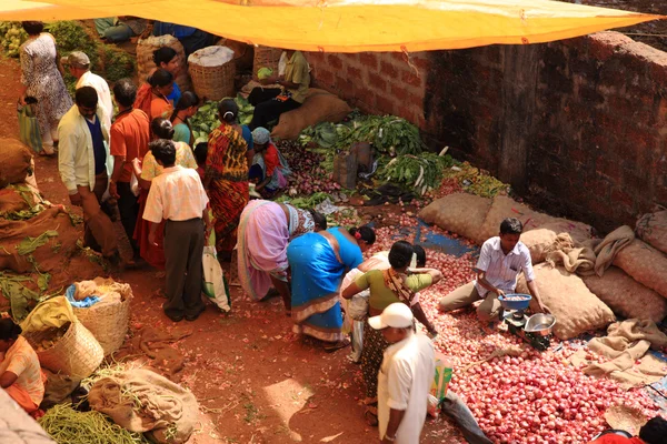 Indiaas eten markt in goa — Stockfoto