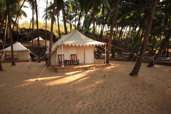 Tenda de luxo na praia Índia — Fotografia de Stock