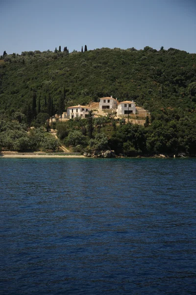 Haus auf dem Hügel, kefalonia — Stockfoto