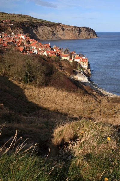 Kijk naar robin hoods bay — Stockfoto