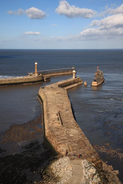 Vista para Whitby Harbour — Fotografia de Stock