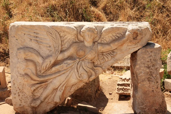 Angel engraved into the ruins at Ephesus — Stock Photo, Image