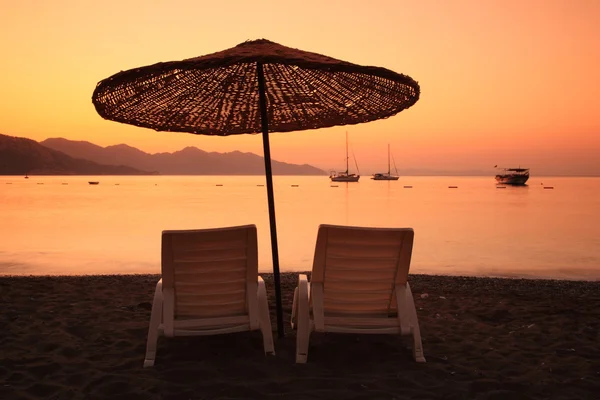 Salida del sol sobre la bahía de Turunc Turquía — Foto de Stock