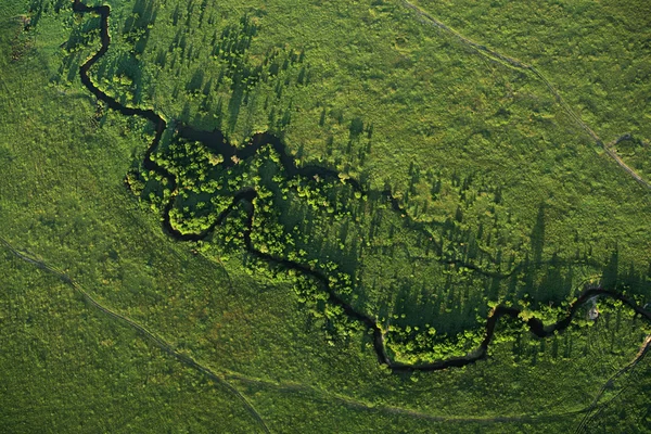 Rzeka wije się w masai mara — Zdjęcie stockowe