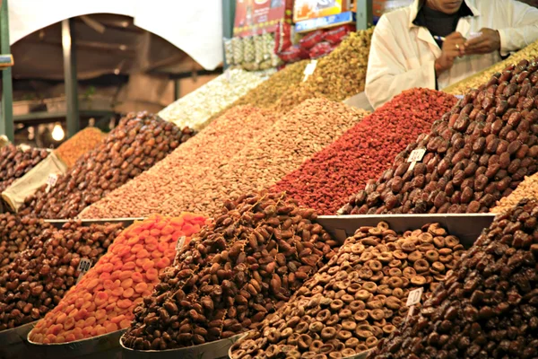 Dried fruit and nuts for sale — Stock Photo, Image