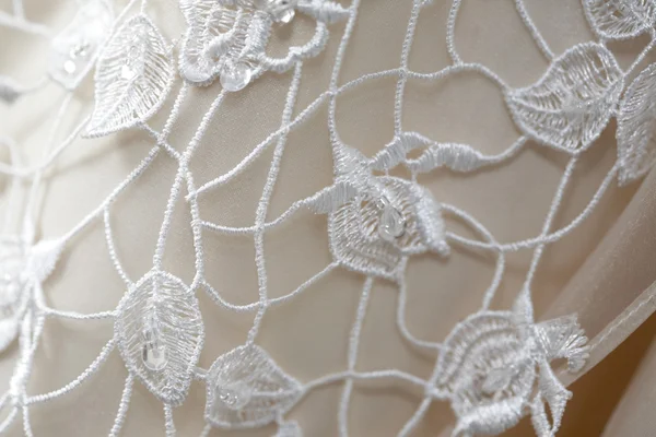 Lace detail on a wedding dress — Stock Photo, Image