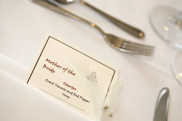 Mother of the bride place setting — Stock Photo, Image