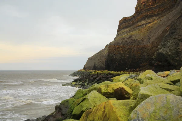 O litoral e falésias em Whitby — Fotografia de Stock