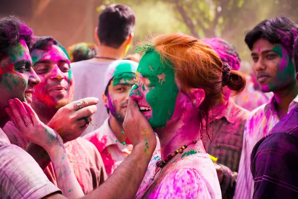 Holi Festiwal uroczystości w Indiach — Zdjęcie stockowe