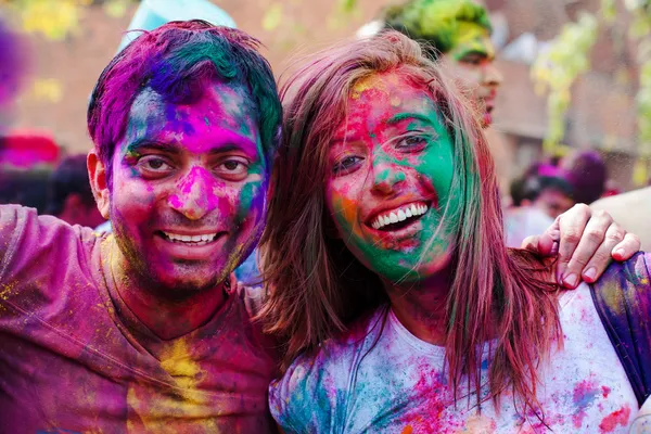 Celebrações do festival Holi na Índia — Fotografia de Stock