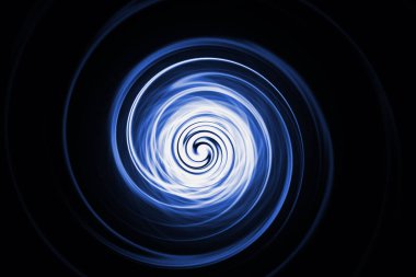 Siyah arkaplanda soyut parlayan portal.