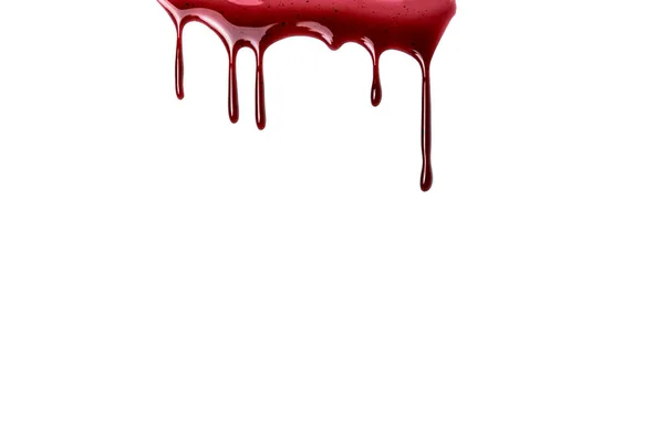 Percikan Darah Sebuah Darah Mengalir Bawah Pola Berdarah Konsep Darah Stok Gambar