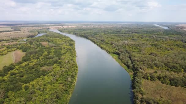 Вигин великої річки вигляд з повітря — стокове відео