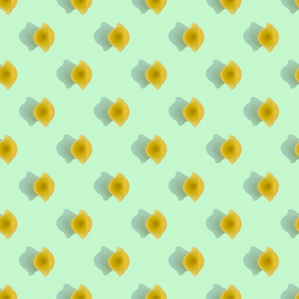 Seamless pasta pattern on a green background — Foto Stock