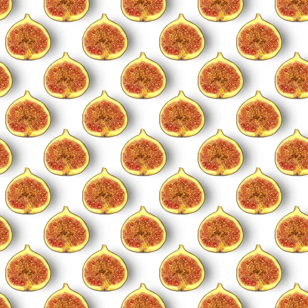 Seamless fig pattern on a white background — 图库照片
