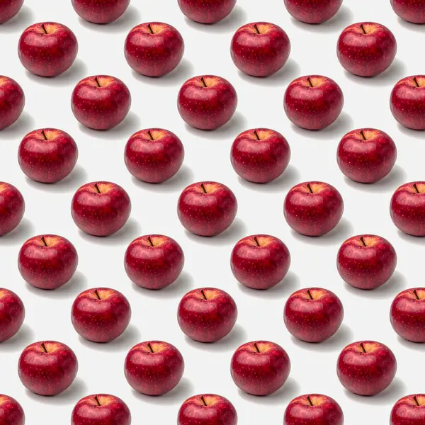Beyaz arkaplanda kusursuz kırmızı elma deseni