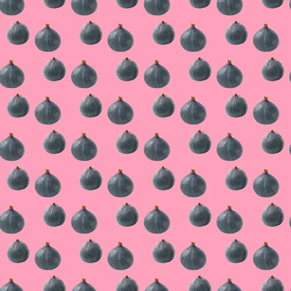 Bezszwowy wzór figowy na różowym tle — Zdjęcie stockowe