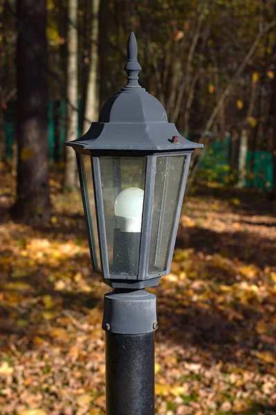 秋天公园里的路灯 — 图库照片