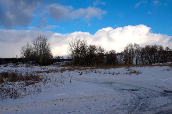 Winterlandschaft Mit Schnee — Stockfoto