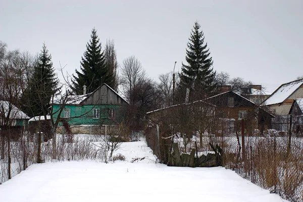 Paesaggio Invernale Nel Villaggio — Foto Stock