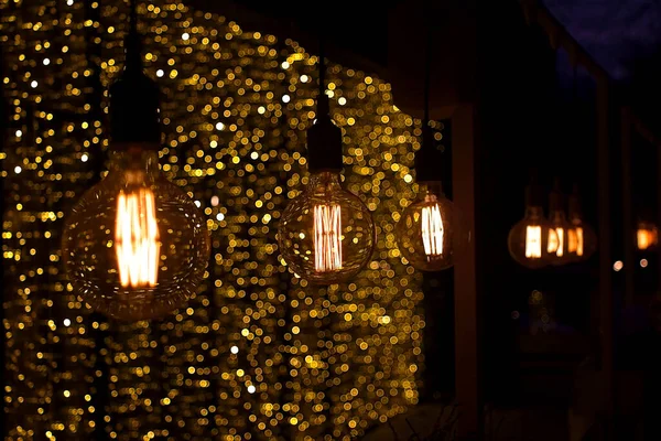 Evening Illumination Outdoor Caf — 스톡 사진