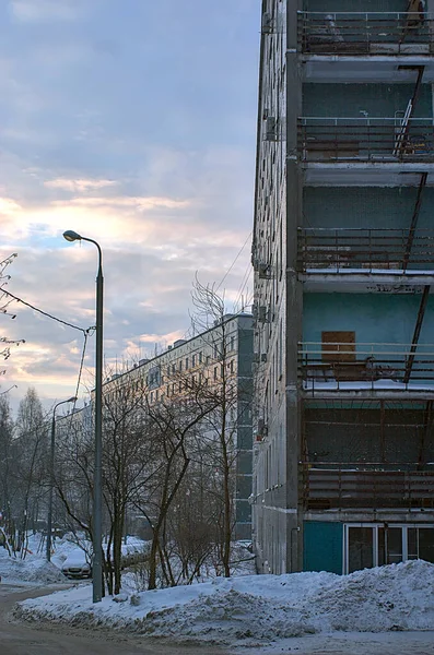 Paesaggio Invernale Alla Periferia Della Città — Foto Stock