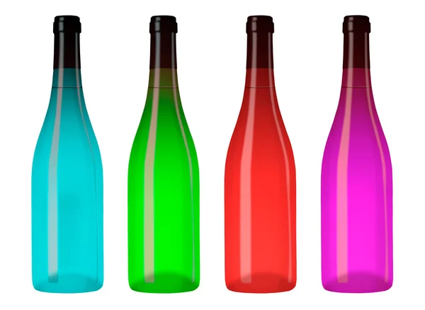 Vier Flaschen — Stockfoto