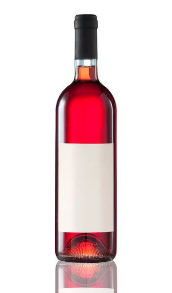 Wine bottle isolated with blank label.