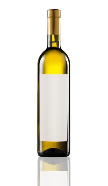 Wine bottle isolated with blank label. — Stock Photo, Image