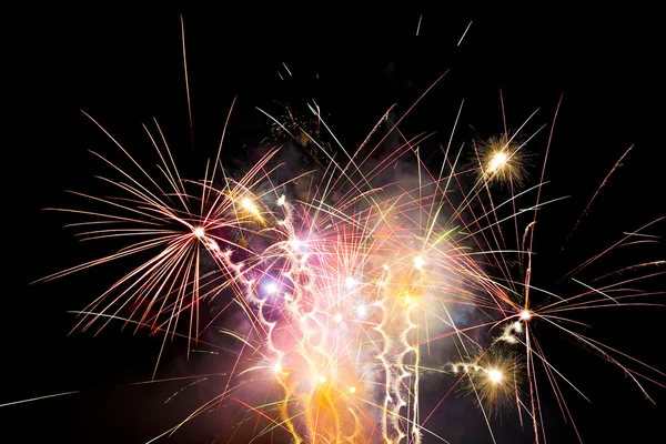 Fireworks against a black sky — Stock Photo, Image