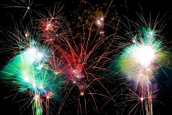 Fireworks against a black sky — Stock Photo, Image