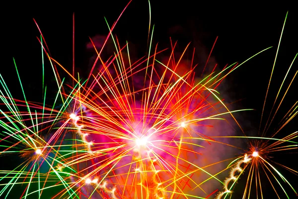 Fireworks against a black sky — Stock Photo, Image