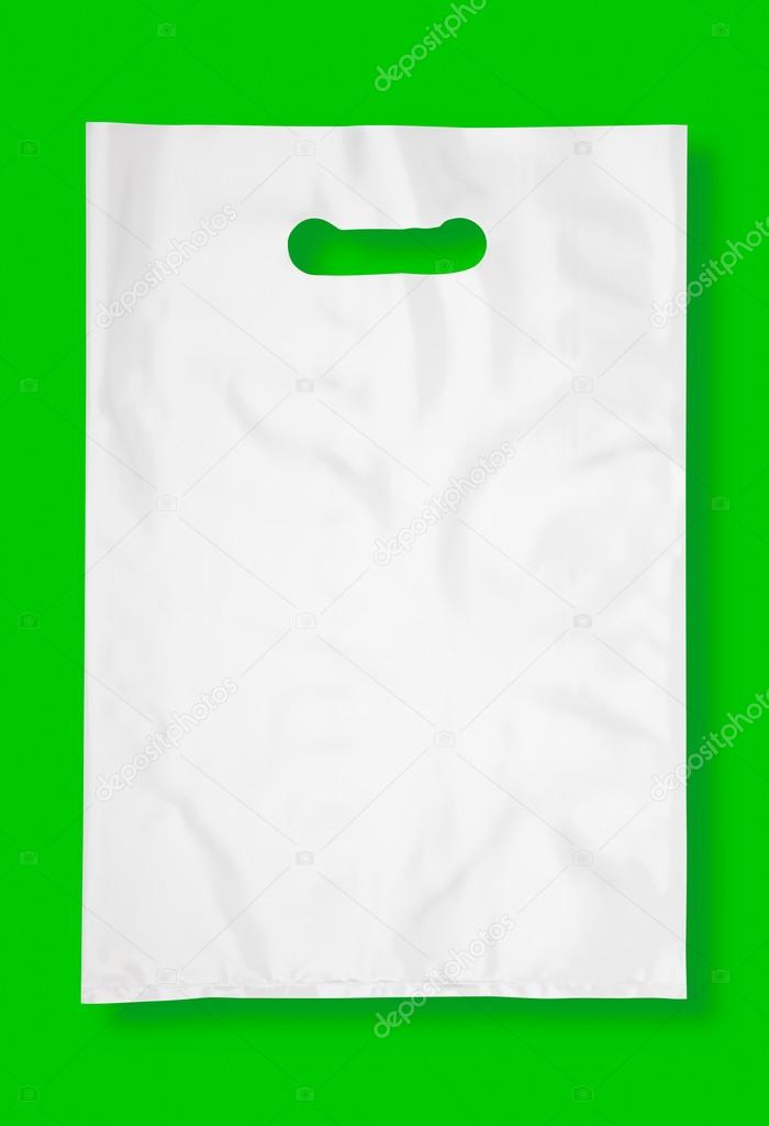 Plastic bag on green