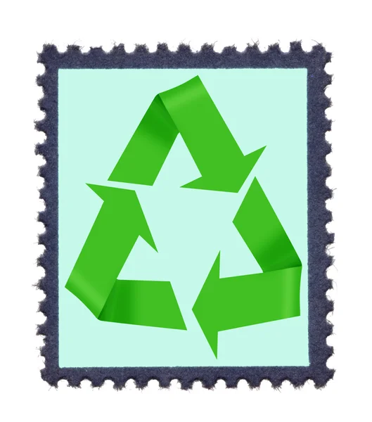 Old stamp with recycle symbol — Stock Photo, Image