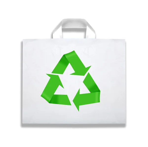 Saco com símbolo de reciclagem . — Fotografia de Stock